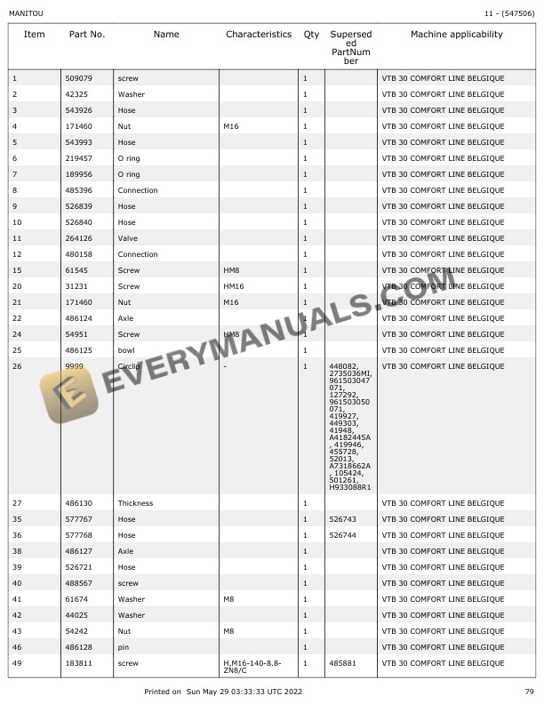 Manitou VTB 30 Parts Manual 547506 4 Manitou VTB 30 Parts Manual 547506 - Image 3