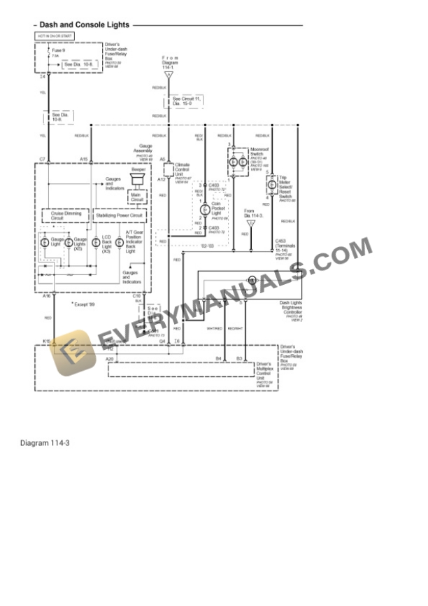 Acura 3.2TL 2001 Electrical Diagrams V6-3.2L SOHC-4