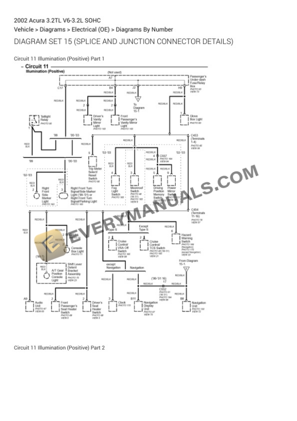 Acura 3.2TL 2002 Electrical Diagrams V6-3.2L SOHC-2
