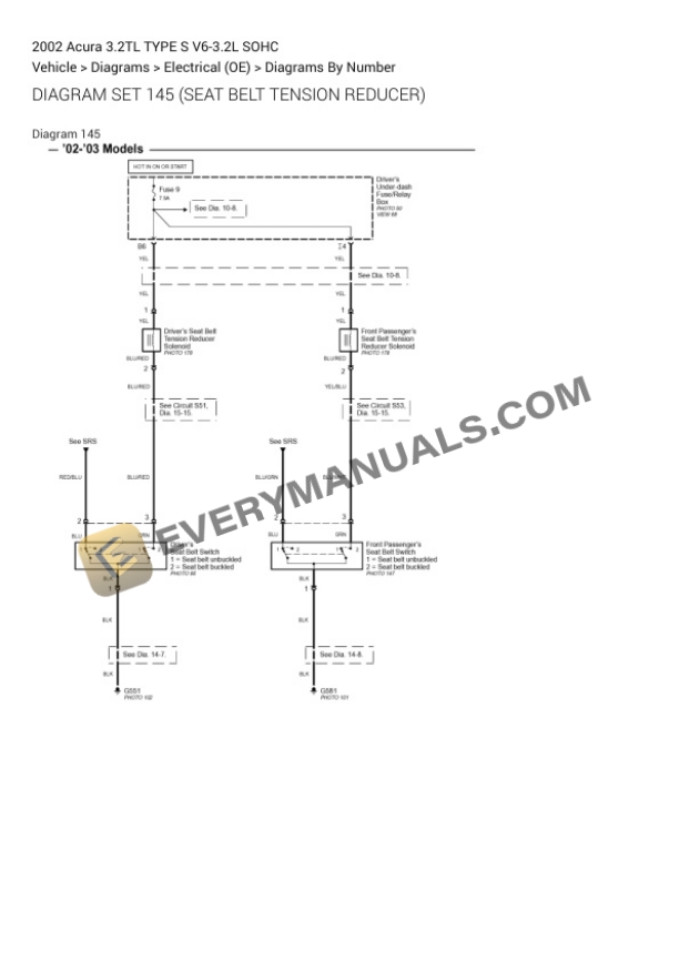 Acura 3.2TL TYPE S 2002 Electrical Diagrams V6-3.2L SOHC-2