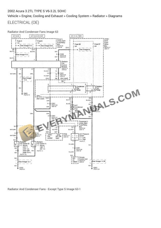 Acura 3.2TL TYPE S 2002 Electrical Diagrams V6-3.2L SOHC-5