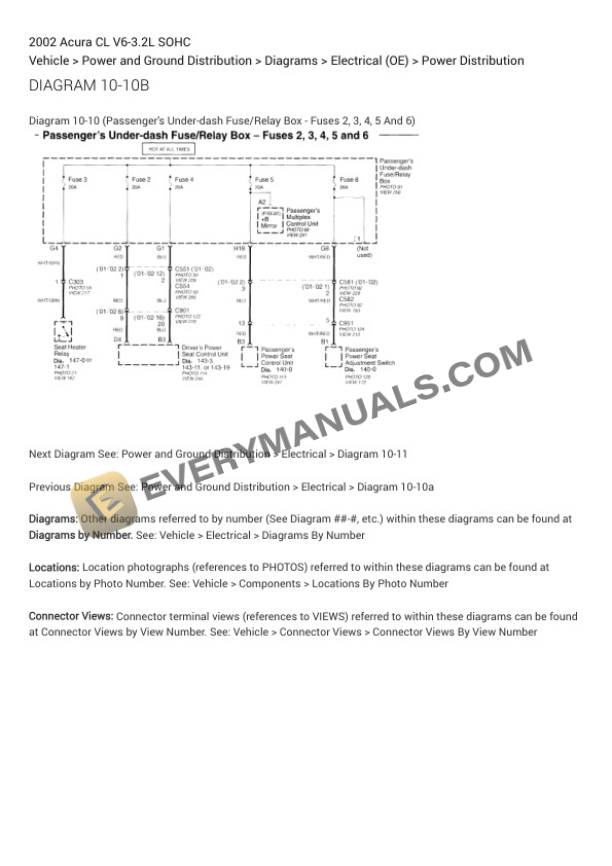 Acura CL 2002 Electrical Diagrams V6-3.2L SOHC-2