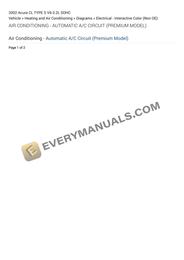 acura cl type s 2002 electrical diagrams v6 32l sohc 1
