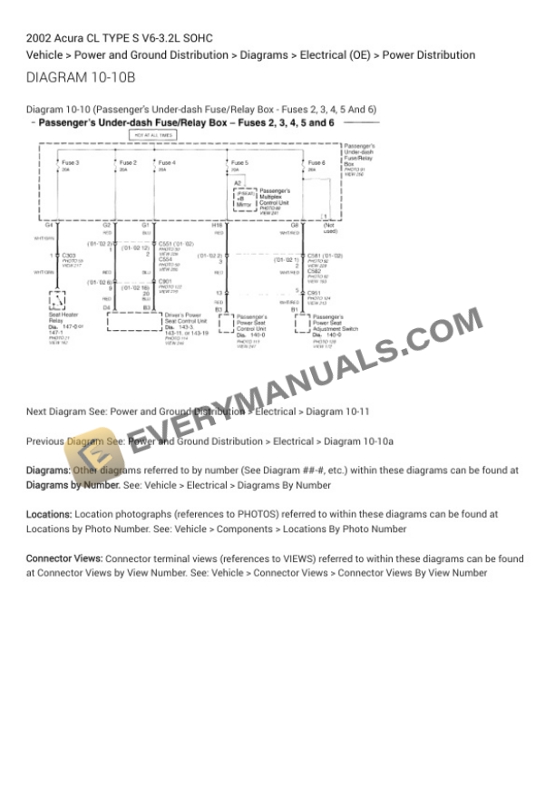 Acura CL TYPE S 2002 Electrical Diagrams V6-3.2L SOHC-2