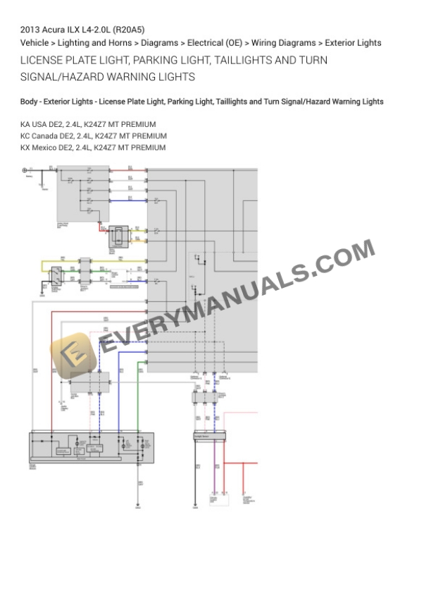 Acura ILX 2013 Electrical Diagrams L4-2.0L (R20A5) 5 Acura ILX 2013 Electrical Diagrams L4-2.0L (R20A5) - Image 3
