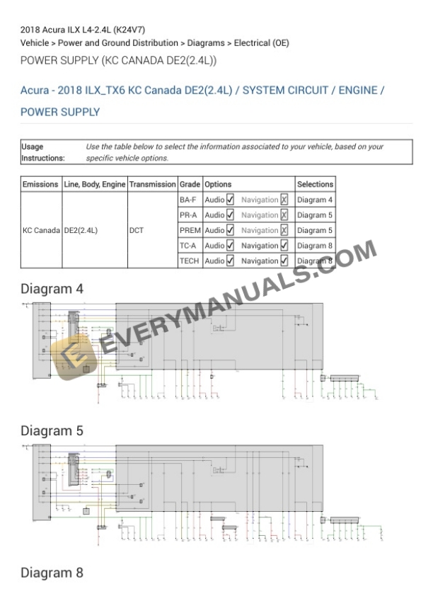 Acura ILX 2018 Electrical Diagrams L4-2.4L (K24V7)-5