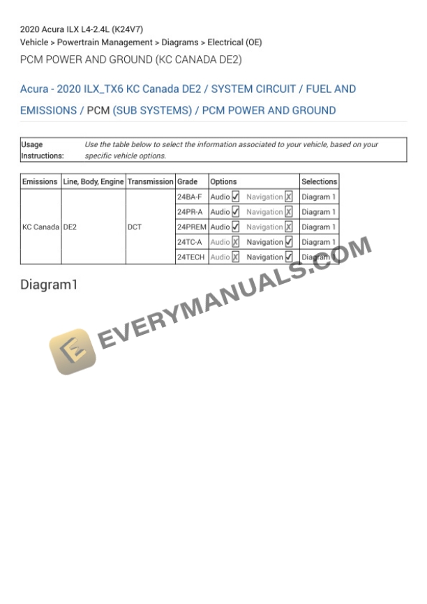 Acura ILX 2020 Electrical Diagrams L4-2.4L (K24V7)-4