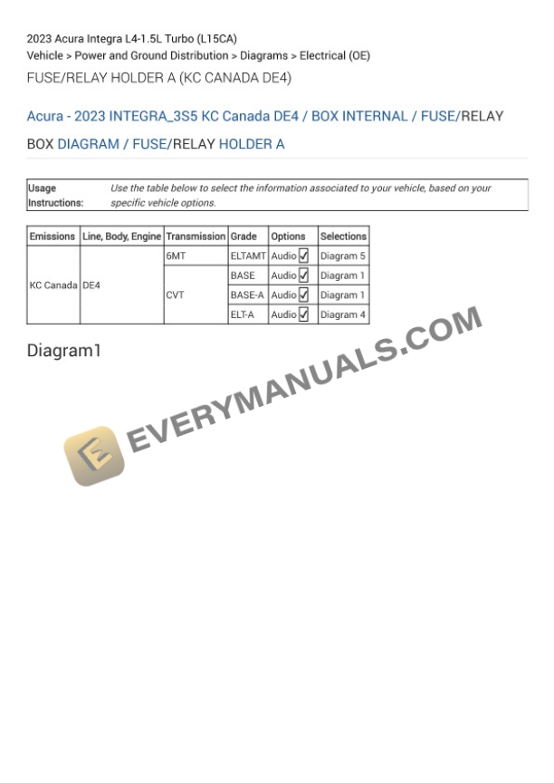 Acura Integra 2023 Electrical Diagrams L4-1.5L Turbo (L15CA)-2