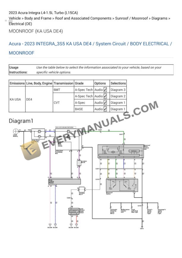 Acura Integra 2023 Electrical Diagrams L4-1.5L Turbo (L15CA)-4