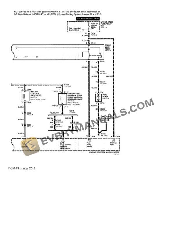 Acura Integra LS Sedan 1999 Electrical Diagrams L4-1834cc 1.8L DOHC MFI 7 Acura Integra LS Sedan 1999 Electrical Diagrams L4-1834cc 1.8L DOHC MFI - Image 5