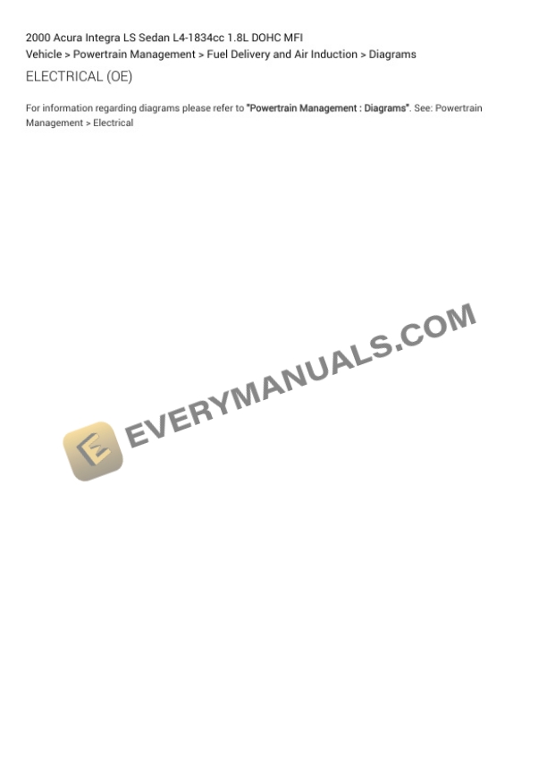 Acura Integra LS Sedan 2000 Electrical Diagrams L4-1834cc 1.8L DOHC MFI 5 Acura Integra LS Sedan 2000 Electrical Diagrams L4-1834cc 1.8L DOHC MFI - Image 3