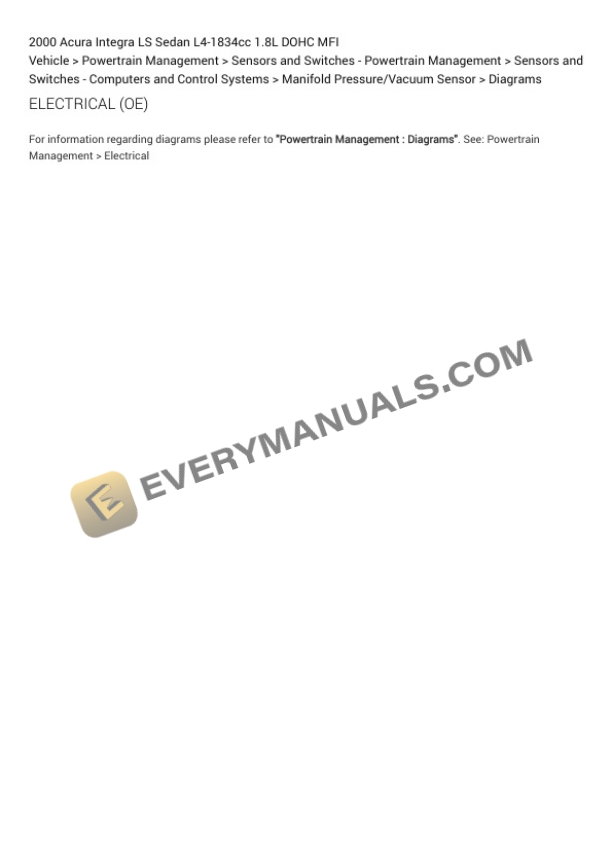 Acura Integra LS Sedan 2000 Electrical Diagrams L4-1834cc 1.8L DOHC MFI 6 Acura Integra LS Sedan 2000 Electrical Diagrams L4-1834cc 1.8L DOHC MFI - Image 4