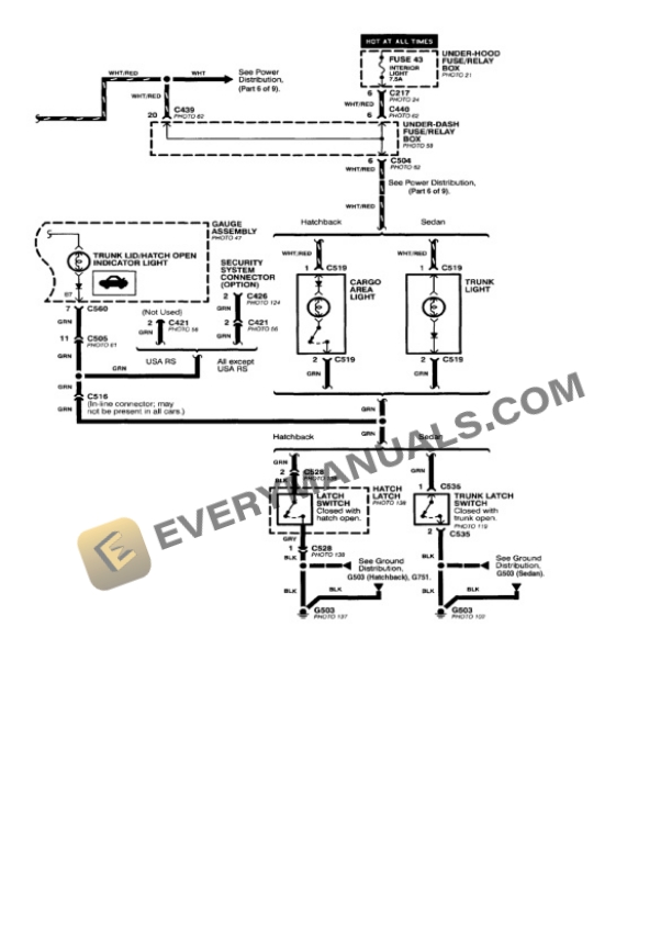 Acura Integra RS Coupe 1998 Electrical Diagrams L4-1834cc 1.8L DOHC MFI 4 Acura Integra RS Coupe 1998 Electrical Diagrams L4-1834cc 1.8L DOHC MFI - Image 2