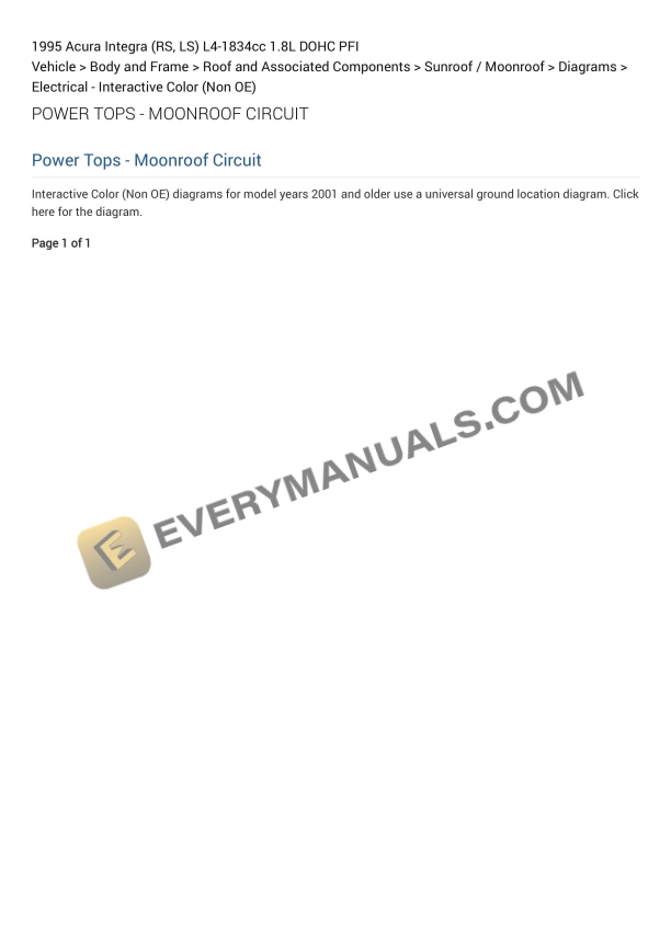 acura integra rs ls 1995 electrical diagrams l4 1834cc 18l dohc pfi 1
