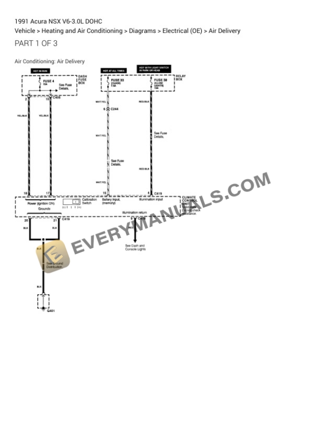 Acura NSX 1991 Electrical Diagrams V6-3.0L DOHC 5 Acura NSX 1991 Electrical Diagrams V6-3.0L DOHC - Image 3