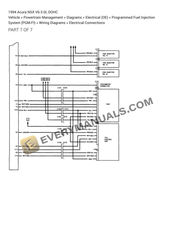 Acura NSX 1994 Electrical Diagrams V6-3.0L DOHC 7 Acura NSX 1994 Electrical Diagrams V6-3.0L DOHC - Image 5