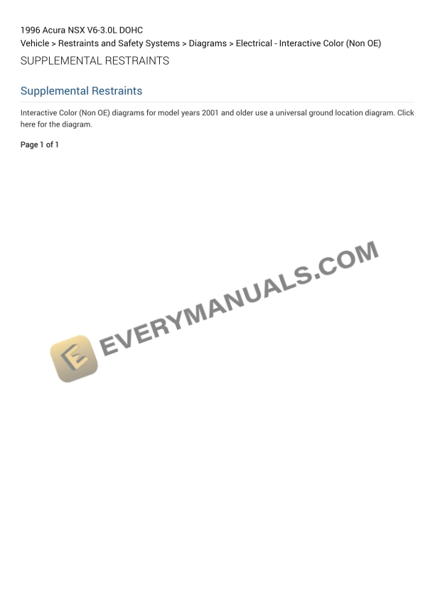 acura nsx 1996 electrical diagrams v6 30l dohc 1