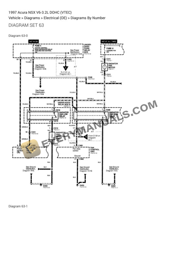 Acura NSX 1997 Electrical Diagrams V6-3.2L DOHC (VTEC) 4 Acura NSX 1997 Electrical Diagrams V6-3.2L DOHC (VTEC) - Image 2