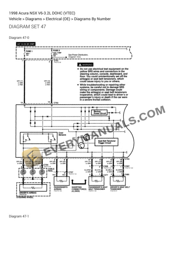 Acura NSX 1998 Electrical Diagrams V6-3.2L DOHC (VTEC) 4 Acura NSX 1998 Electrical Diagrams V6-3.2L DOHC (VTEC) - Image 2