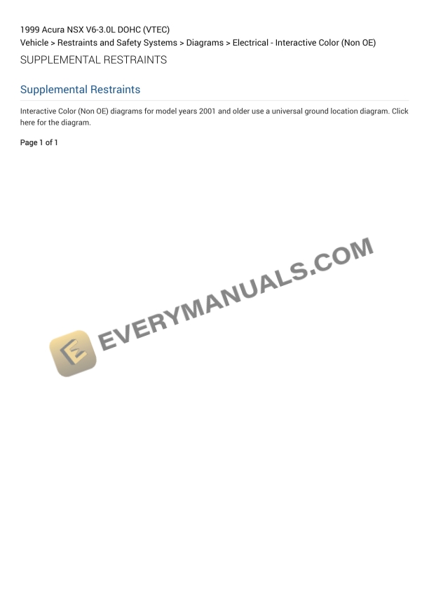 acura nsx 1999 electrical diagrams v6 30l dohc vtec 1