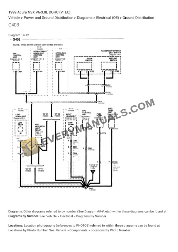 Acura NSX 1999 Electrical Diagrams V6-3.0L DOHC (VTEC) 5 Acura NSX 1999 Electrical Diagrams V6-3.0L DOHC (VTEC) - Image 3