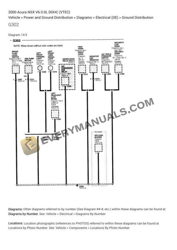 Acura NSX 2000 Electrical Diagrams V6-3.0L DOHC (VTEC) 5 Acura NSX 2000 Electrical Diagrams V6-3.0L DOHC (VTEC) - Image 3