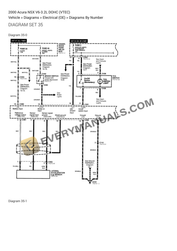 Acura NSX 2000 Electrical Diagrams V6-3.2L DOHC (VTEC) 4 Acura NSX 2000 Electrical Diagrams V6-3.2L DOHC (VTEC) - Image 2