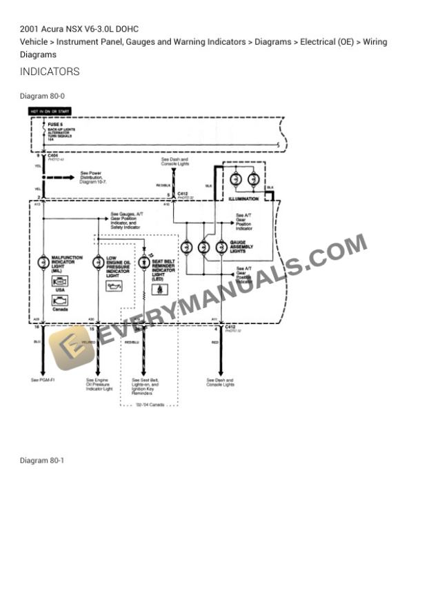Acura NSX 2001 Electrical Diagrams V6-3.0L DOHC 6 Acura NSX 2001 Electrical Diagrams V6-3.0L DOHC - Image 4