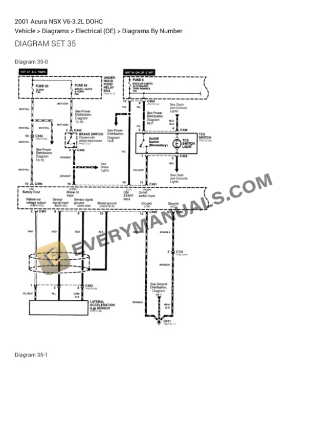 Acura NSX 2001 Electrical Diagrams V6-3.2L DOHC 4 Acura NSX 2001 Electrical Diagrams V6-3.2L DOHC - Image 2