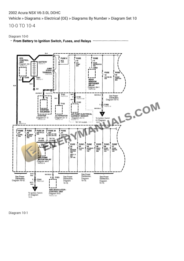 Acura NSX 2002 Electrical Diagrams V6-3.0L DOHC 2 acura nsx 2002 electrical diagrams v6 30l dohc 1