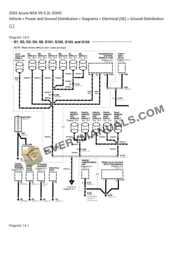 Acura NSX 2002 Electrical Diagrams V6-3.2L DOHC 5 Acura NSX 2002 Electrical Diagrams V6-3.2L DOHC - Image 3