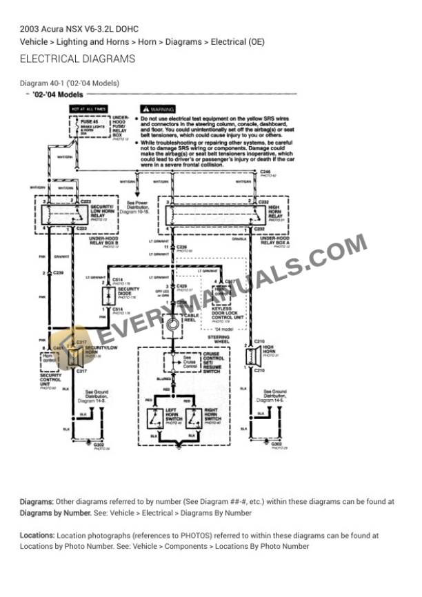 Acura NSX 2003 Electrical Diagrams V6-3.2L DOHC 5 Acura NSX 2003 Electrical Diagrams V6-3.2L DOHC - Image 3