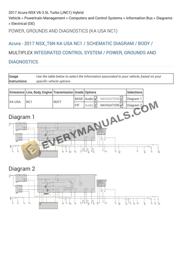 Acura NSX 2017 Electrical Diagrams V6-3.5L Turbo (JNC1) Hybrid-5