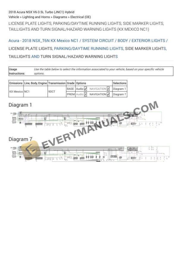 Acura NSX 2018 Electrical Diagrams V6-3.5L Turbo (JNC1) Hybrid-3