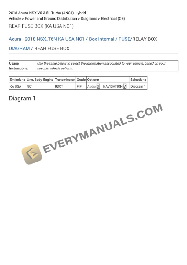 Acura NSX 2018 Electrical Diagrams V6-3.5L Turbo (JNC1) Hybrid-5