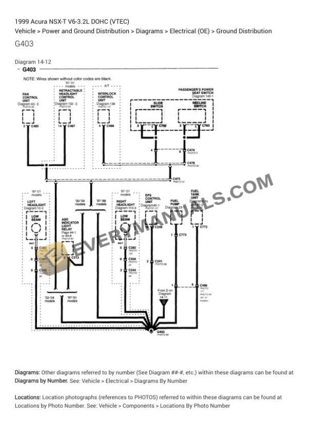 Acura NSX-T 1999 Electrical Diagrams V6-3.2L DOHC (VTEC) 5 Acura NSX-T 1999 Electrical Diagrams V6-3.2L DOHC (VTEC) - Image 3