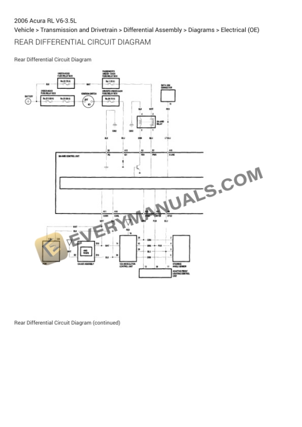 Acura RL 2006 Electrical Diagrams V6-3.5L-5