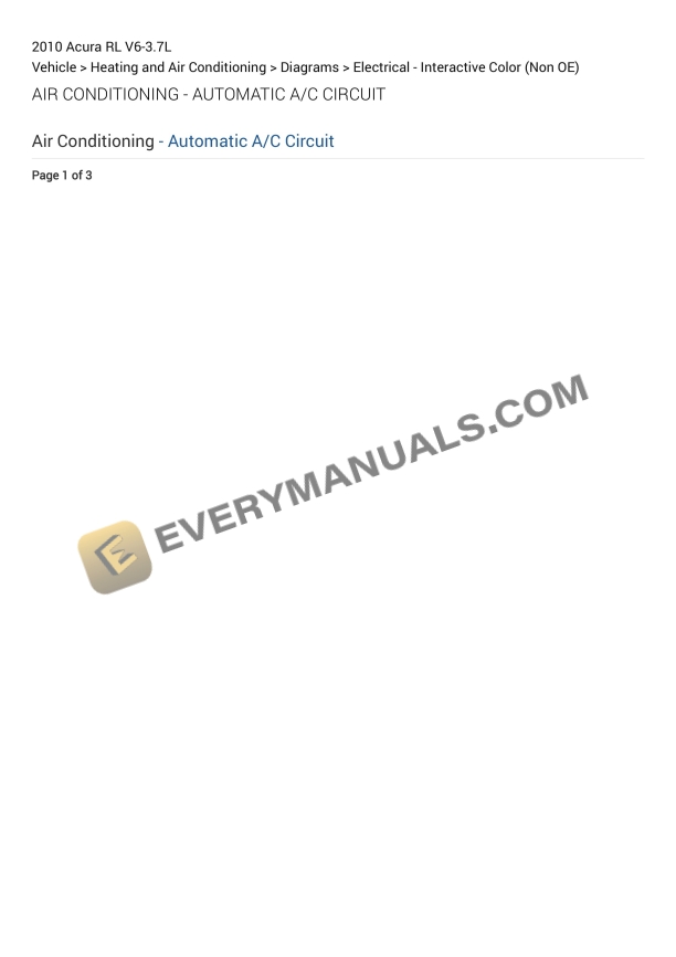 Acura RL 2010 Electrical Diagrams V6-3.7L