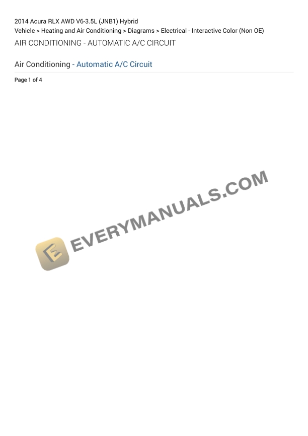Acura RLX AWD 2014 Electrical Diagrams V6-3.5L (JNB1) Hybrid