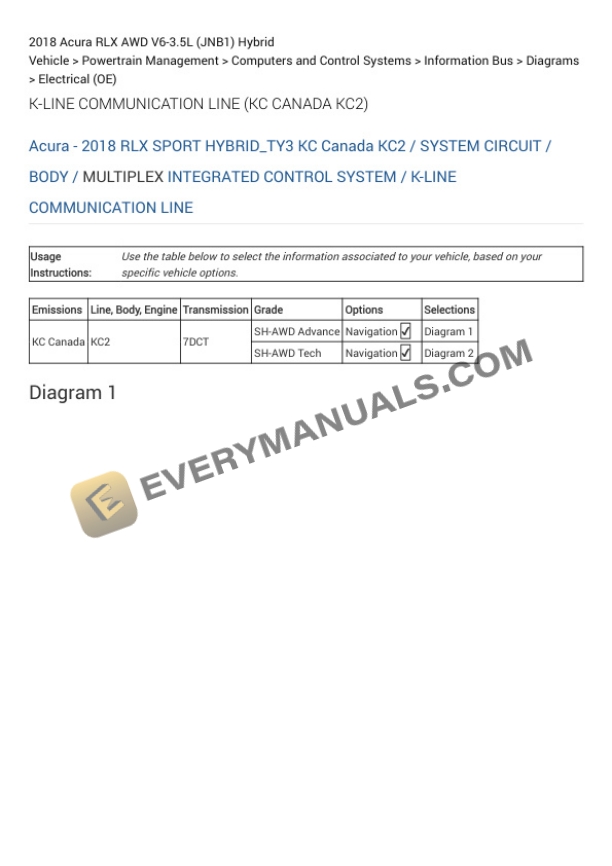 Acura RLX AWD 2018 Electrical Diagrams V6-3.5L (JNB1) Hybrid-4