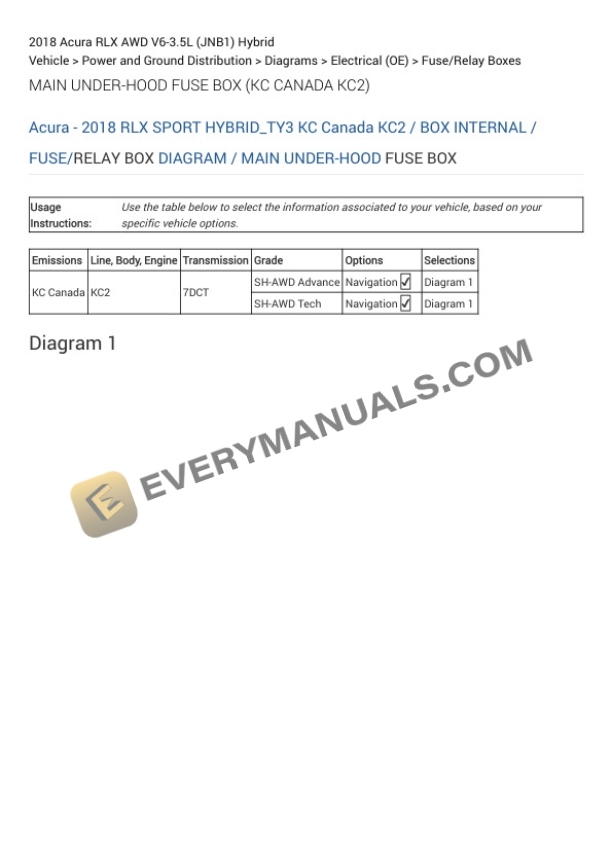 Acura RLX AWD 2018 Electrical Diagrams V6-3.5L (JNB1) Hybrid-5
