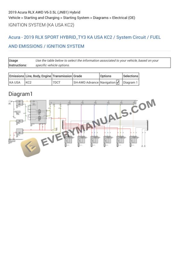 Acura RLX AWD 2019 Electrical Diagrams V6-3.5L (JNB1) Hybrid-4