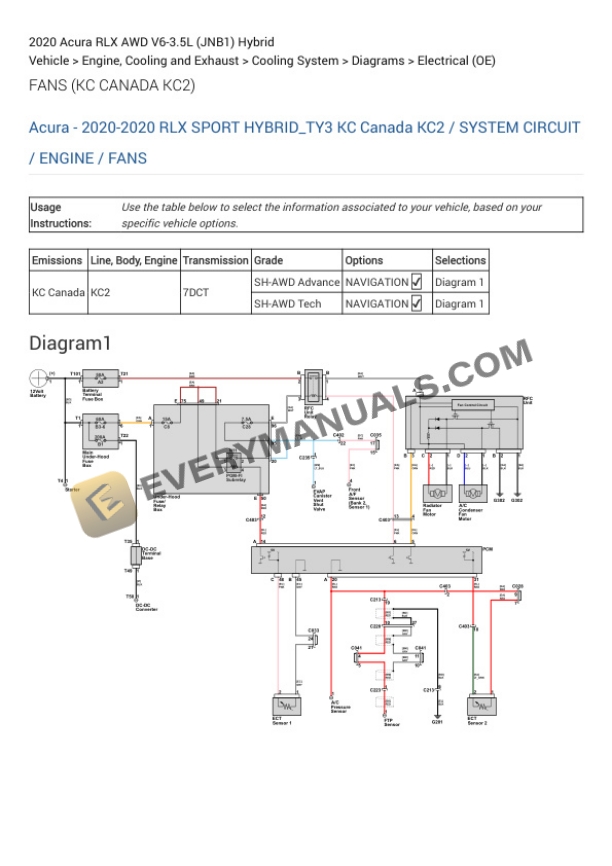 Acura RLX AWD 2020 Electrical Diagrams V6-3.5L (JNB1) Hybrid-3