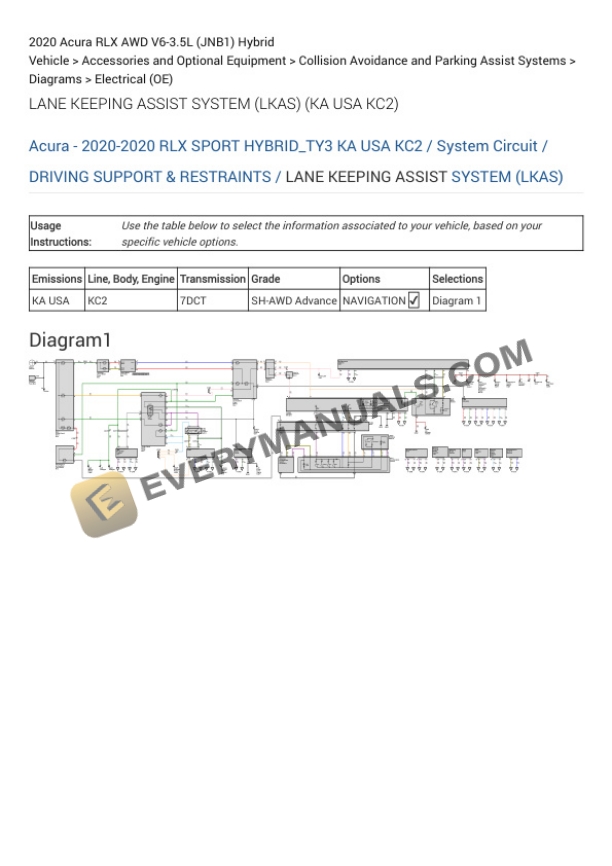 Acura RLX AWD 2020 Electrical Diagrams V6-3.5L (JNB1) Hybrid-5
