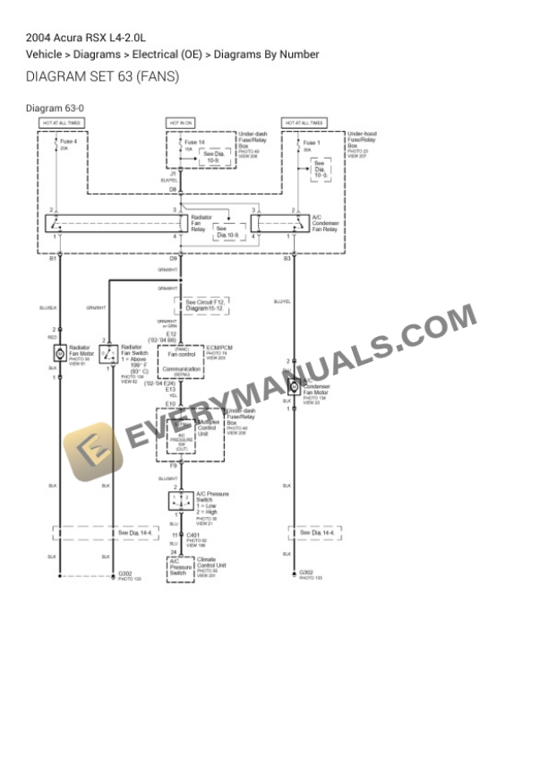 Acura RSX 2004 Electrical Diagrams L4-2.0L 5 Acura RSX 2004 Electrical Diagrams L4-2.0L - Image 3