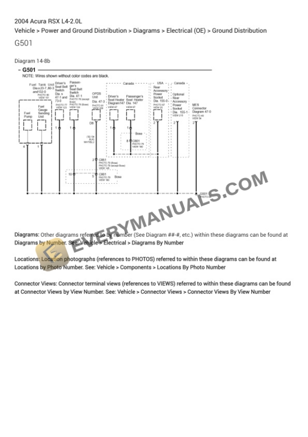 Acura RSX 2004 Electrical Diagrams L4-2.0L 7 Acura RSX 2004 Electrical Diagrams L4-2.0L - Image 5