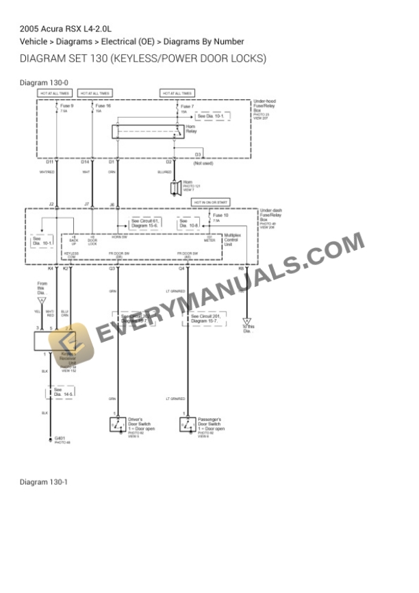 Acura RSX 2005 Electrical Diagrams L4-2.0L 4 Acura RSX 2005 Electrical Diagrams L4-2.0L - Image 2