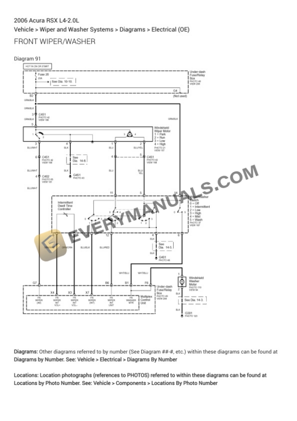 Acura RSX 2006 Electrical Diagrams L4-2.0L-4