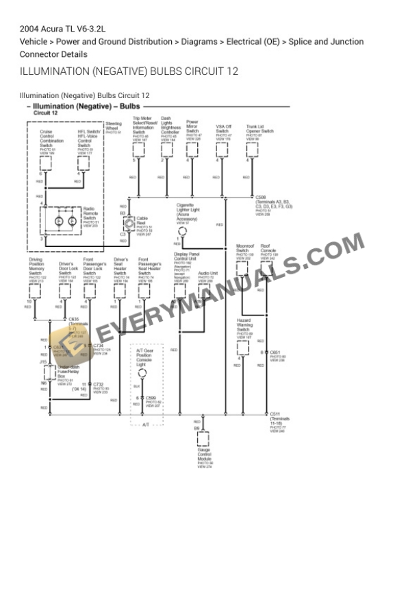 Acura TL 2004 Electrical Diagrams V6-3.2L-4