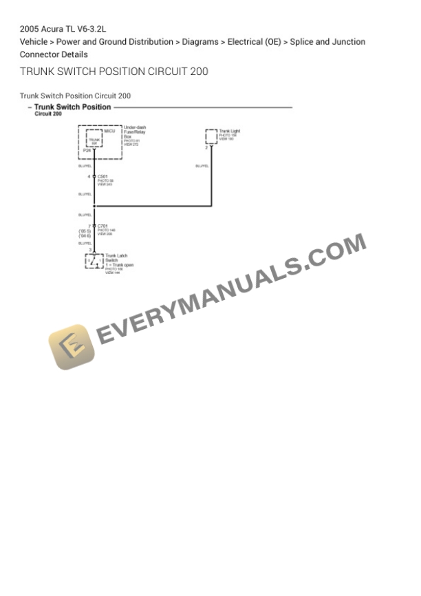 Acura TL 2005 Electrical Diagrams V6-3.2L-5